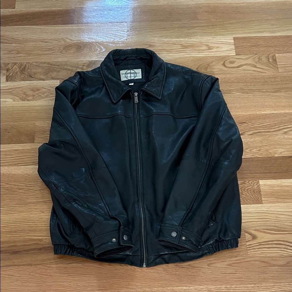 Men's Classic Black Leather Jacket | Boston Harbour